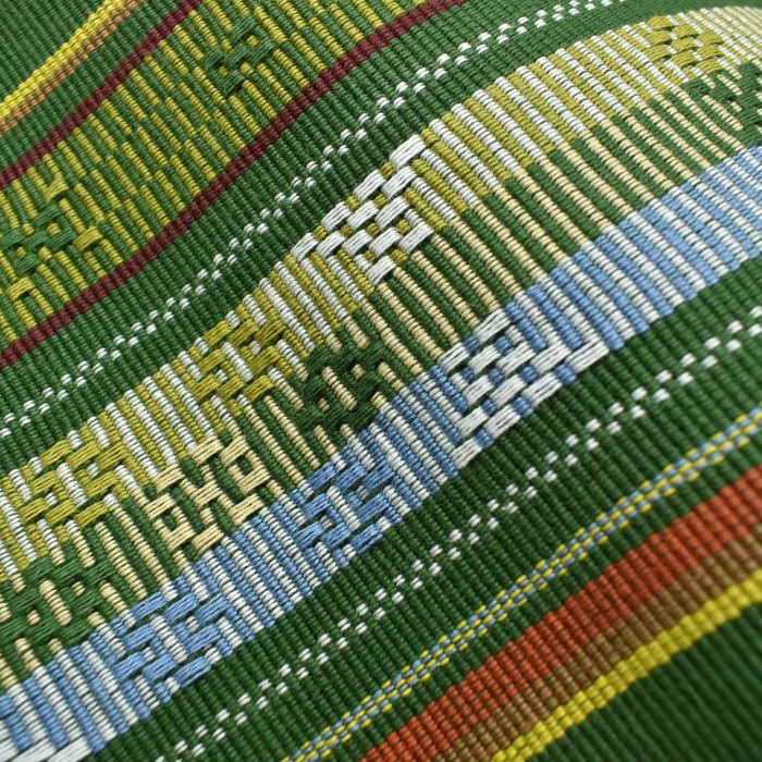 読谷山ミンサー 半幅帯 緑 ｜読谷山花織事業協同組合